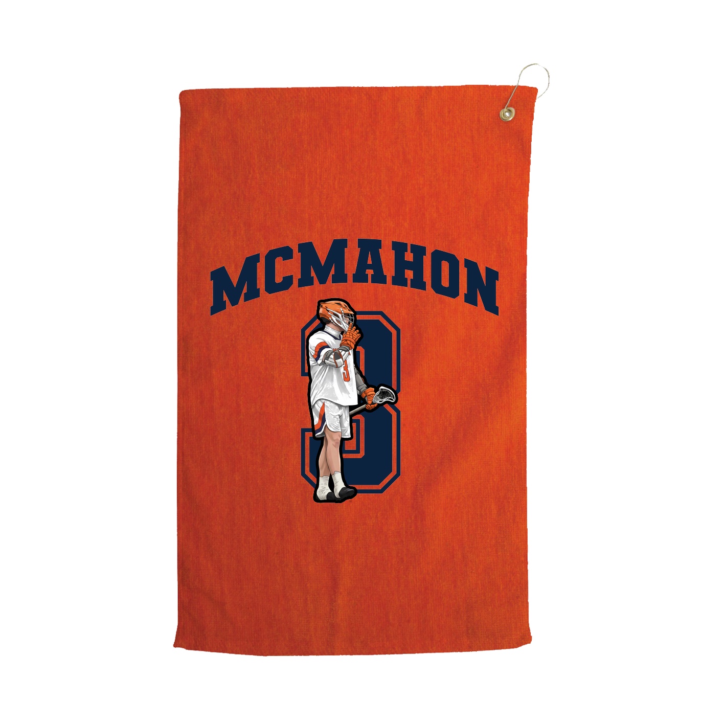 Golf Towel — Number in Orange