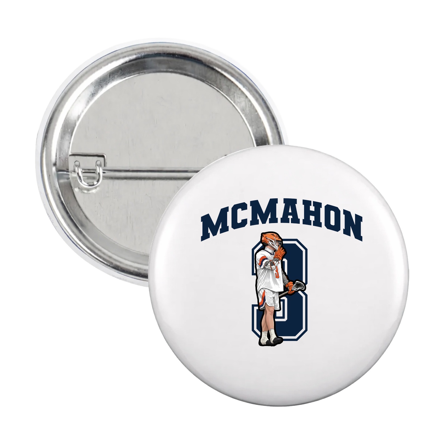Game Day Button — Number in White
