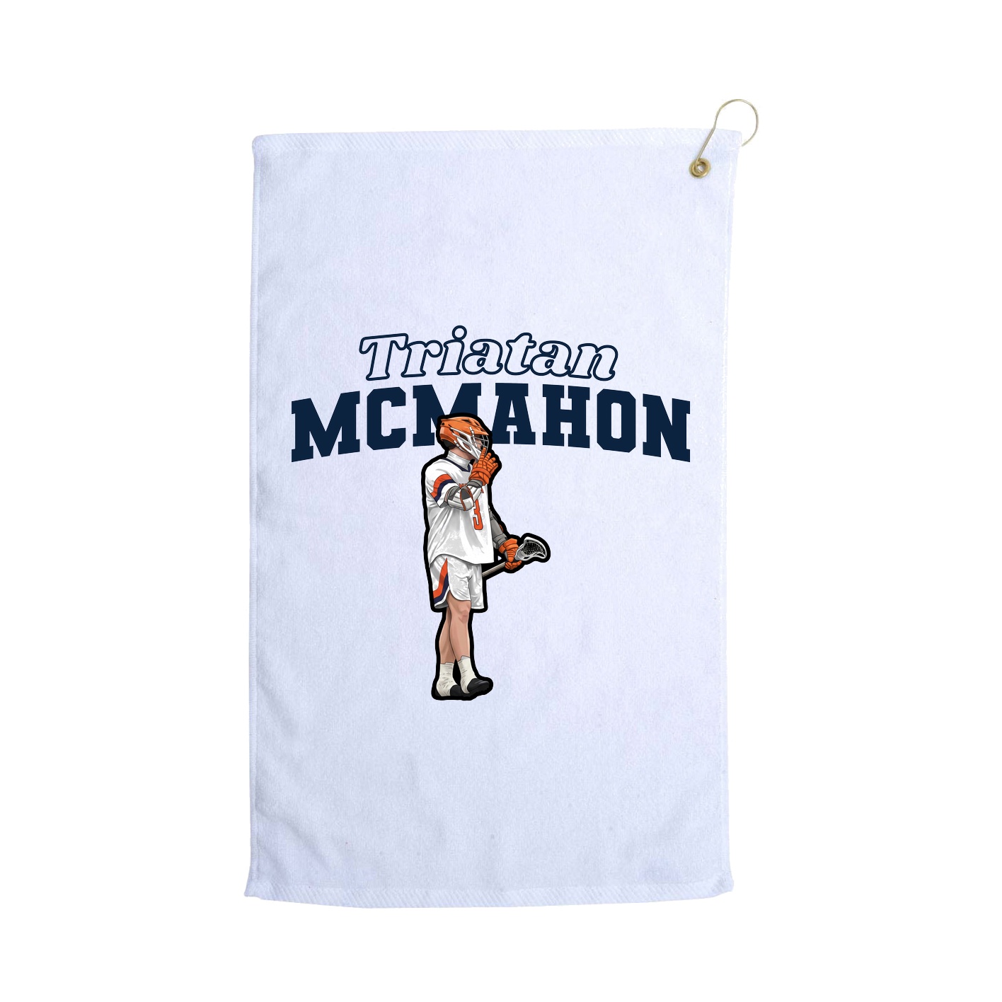 Golf Towel — Name Arch in White