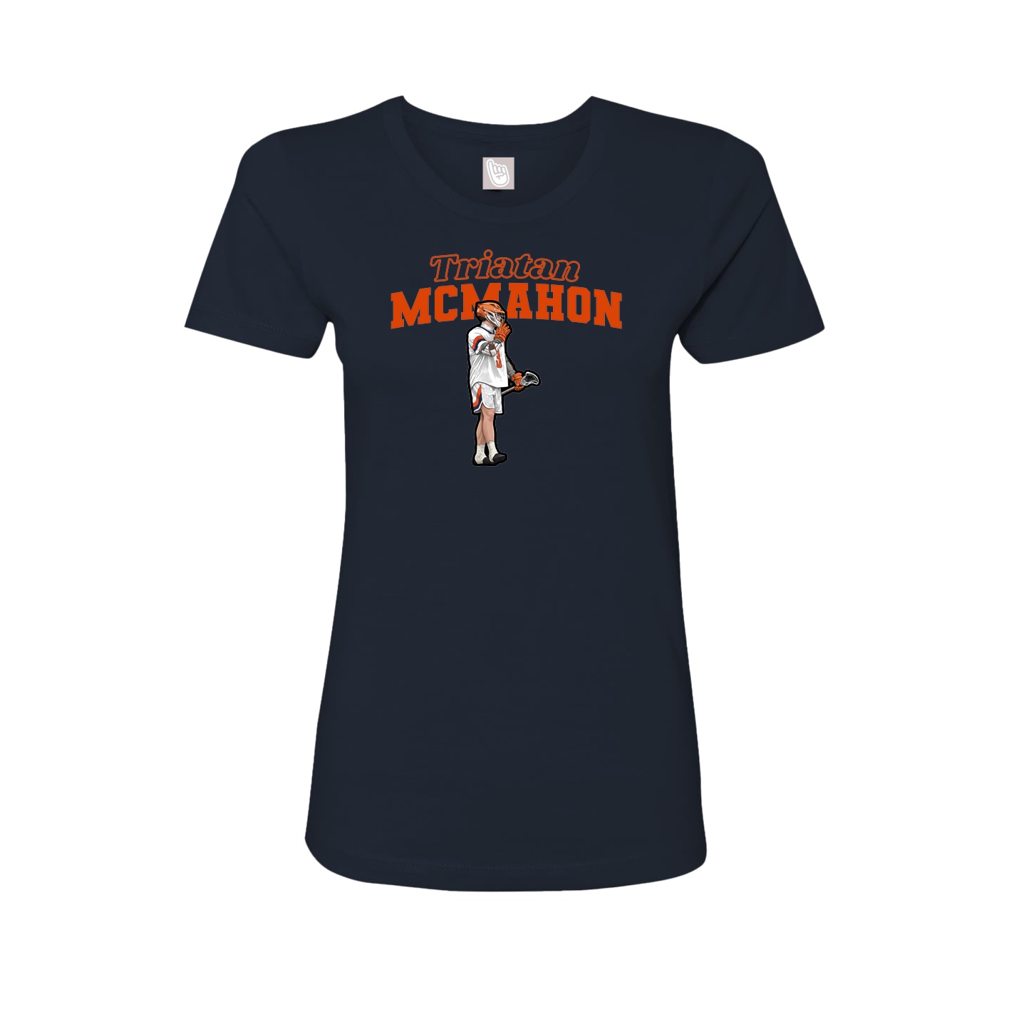 Fitted Women's Tee — Name Arch in Navy