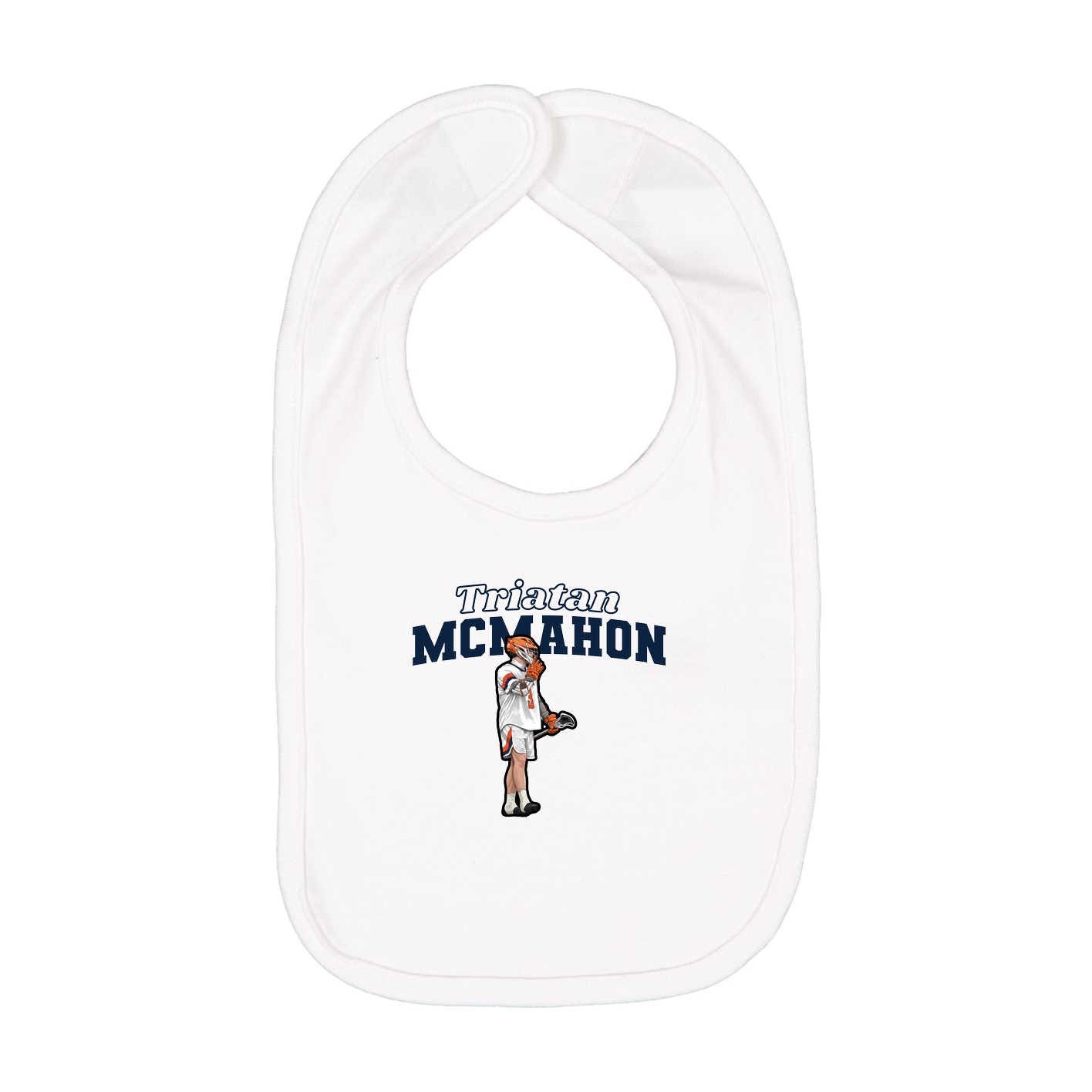 Infant Bib — Name Arch in White