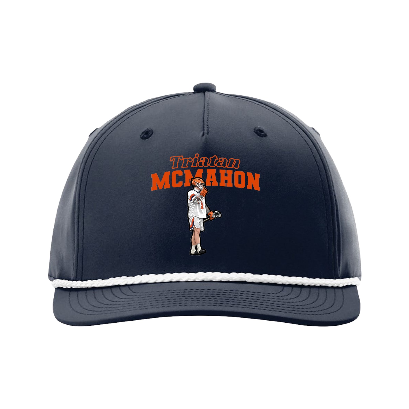 Five-Panel Classic Rope Cap — Name Arch in Navy