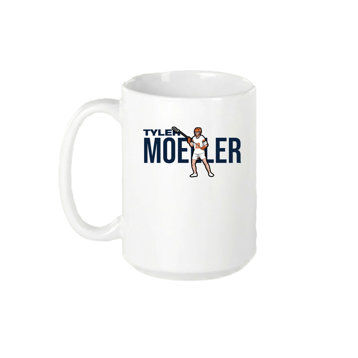15oz Coffee Mug — Player Name in White