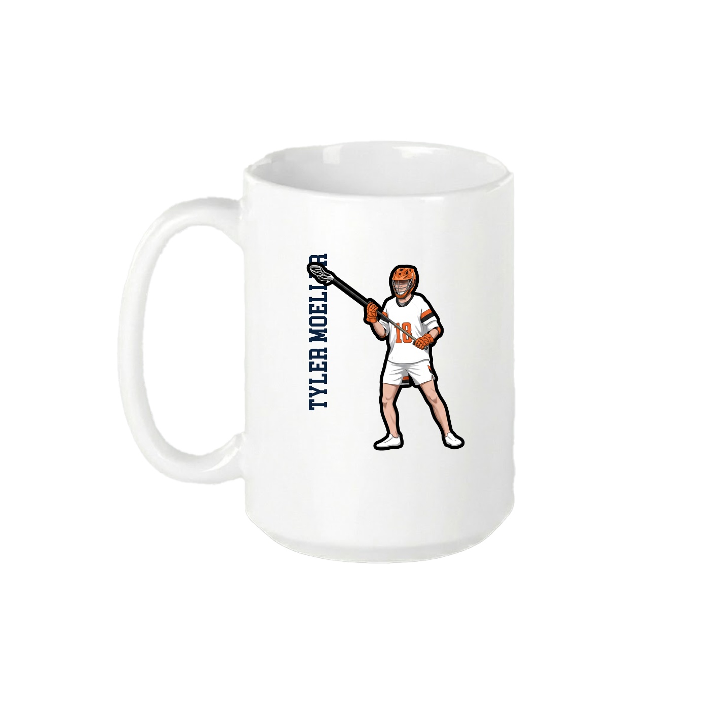 15oz Coffee Mug — Name Vertical in White