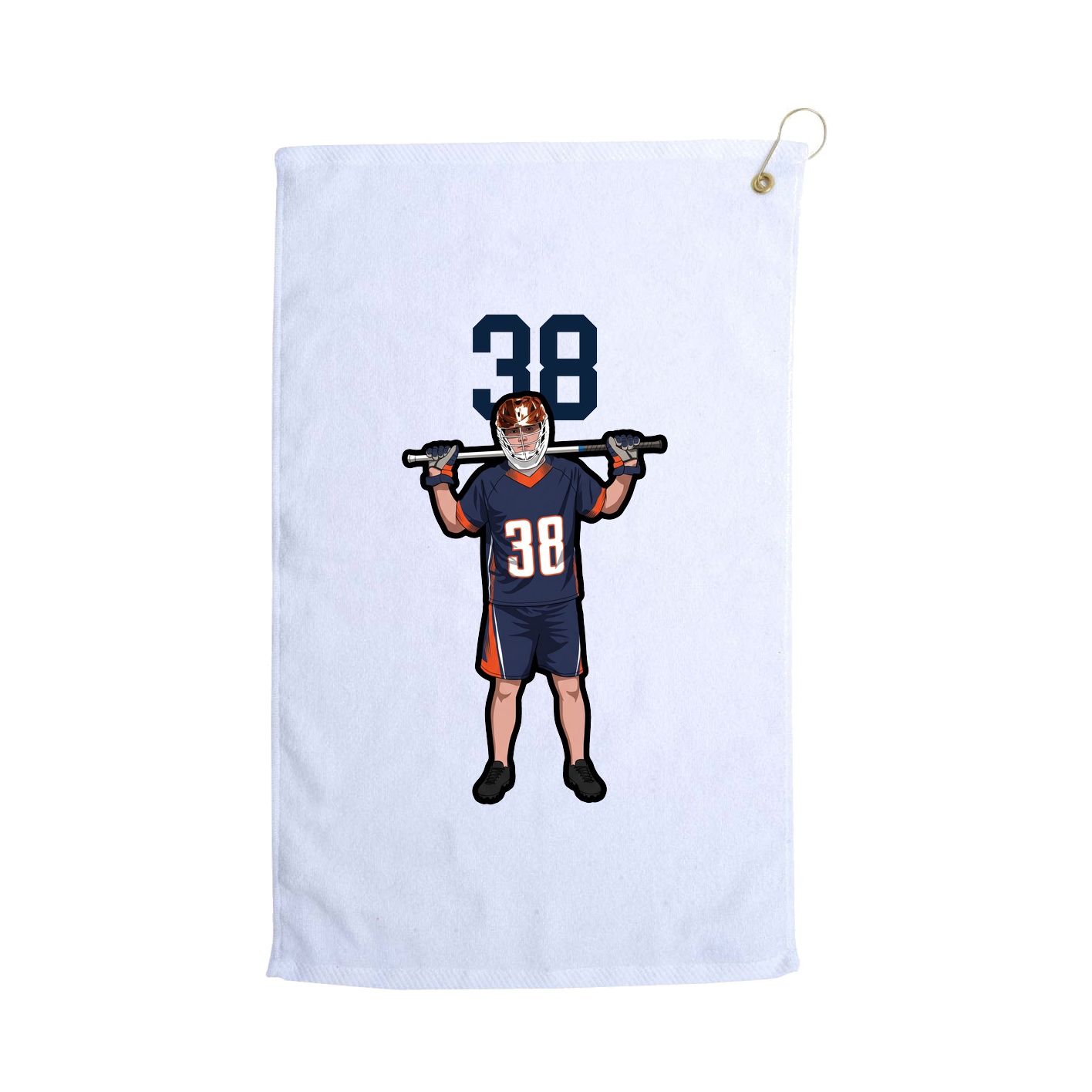 Golf Towel — Number Top in White