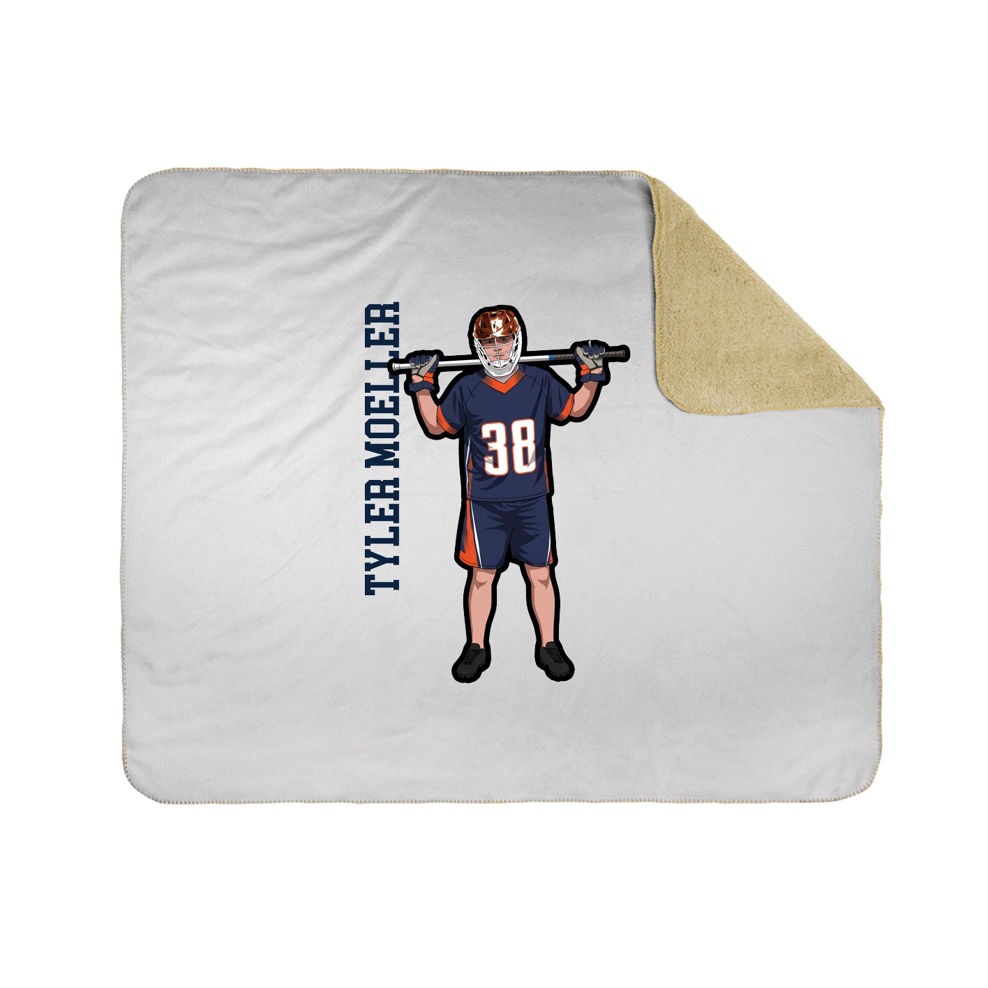Throw Blanket — Name Vertical in White