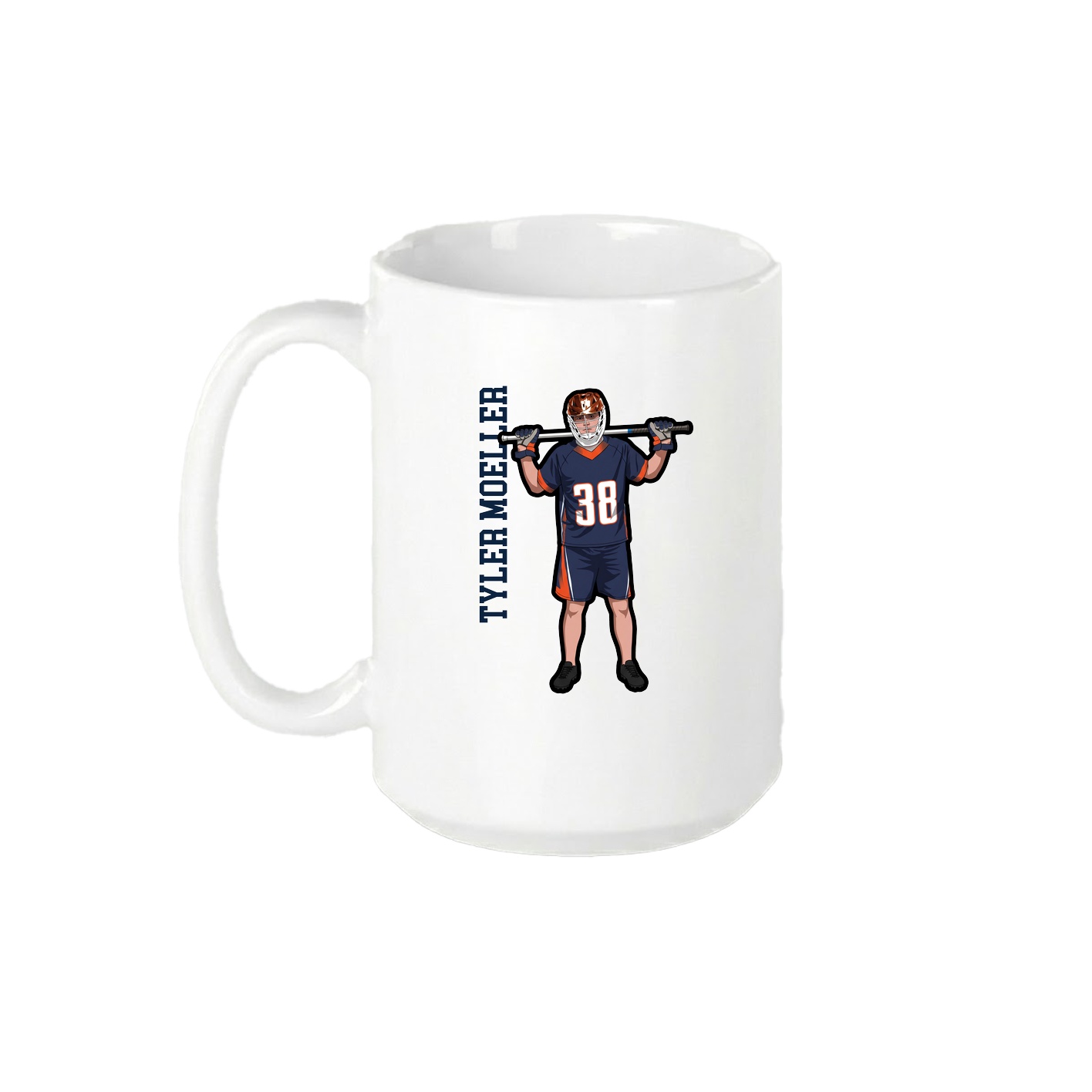 15oz Coffee Mug — Name Vertical in White