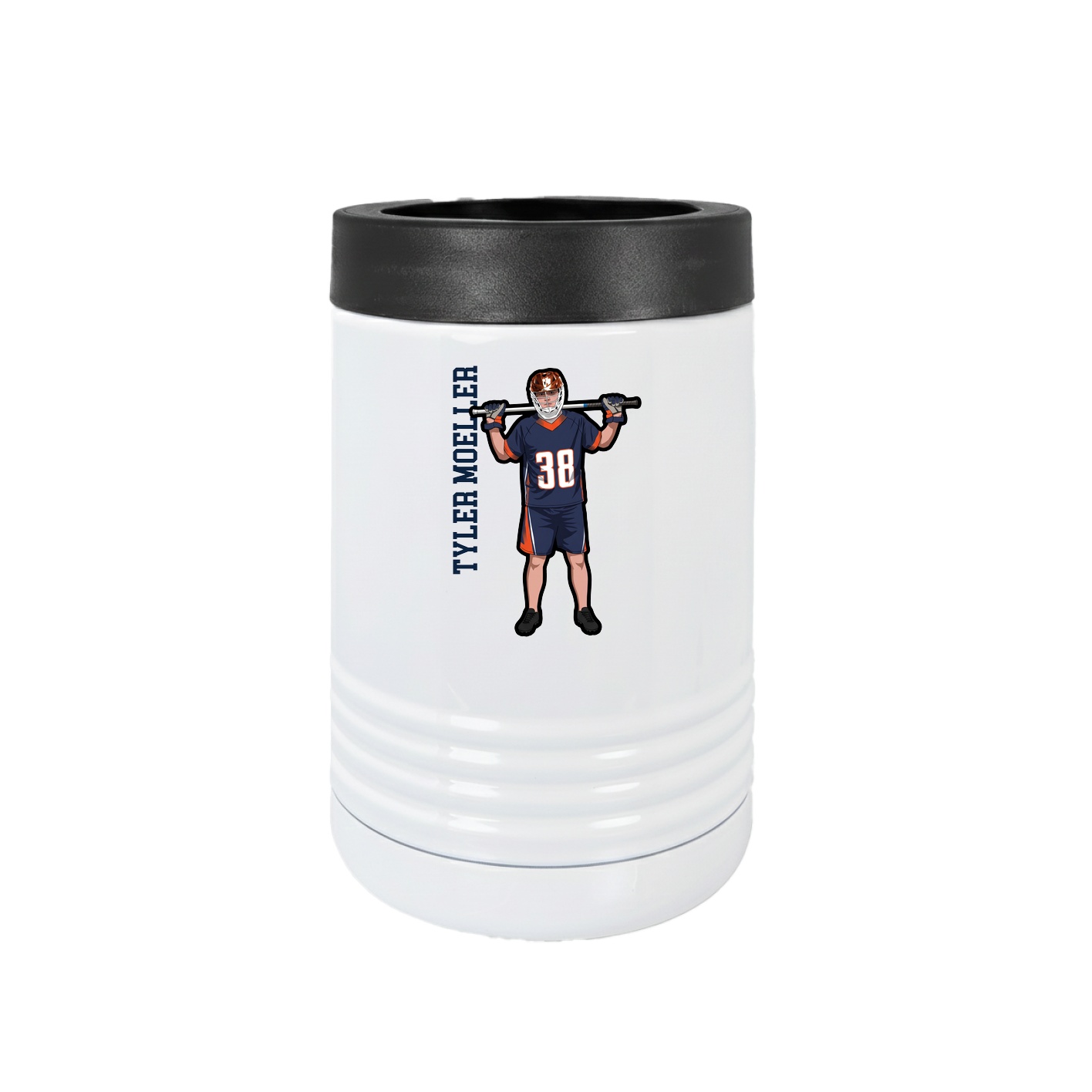 Beverage Holder — Name Vertical in White
