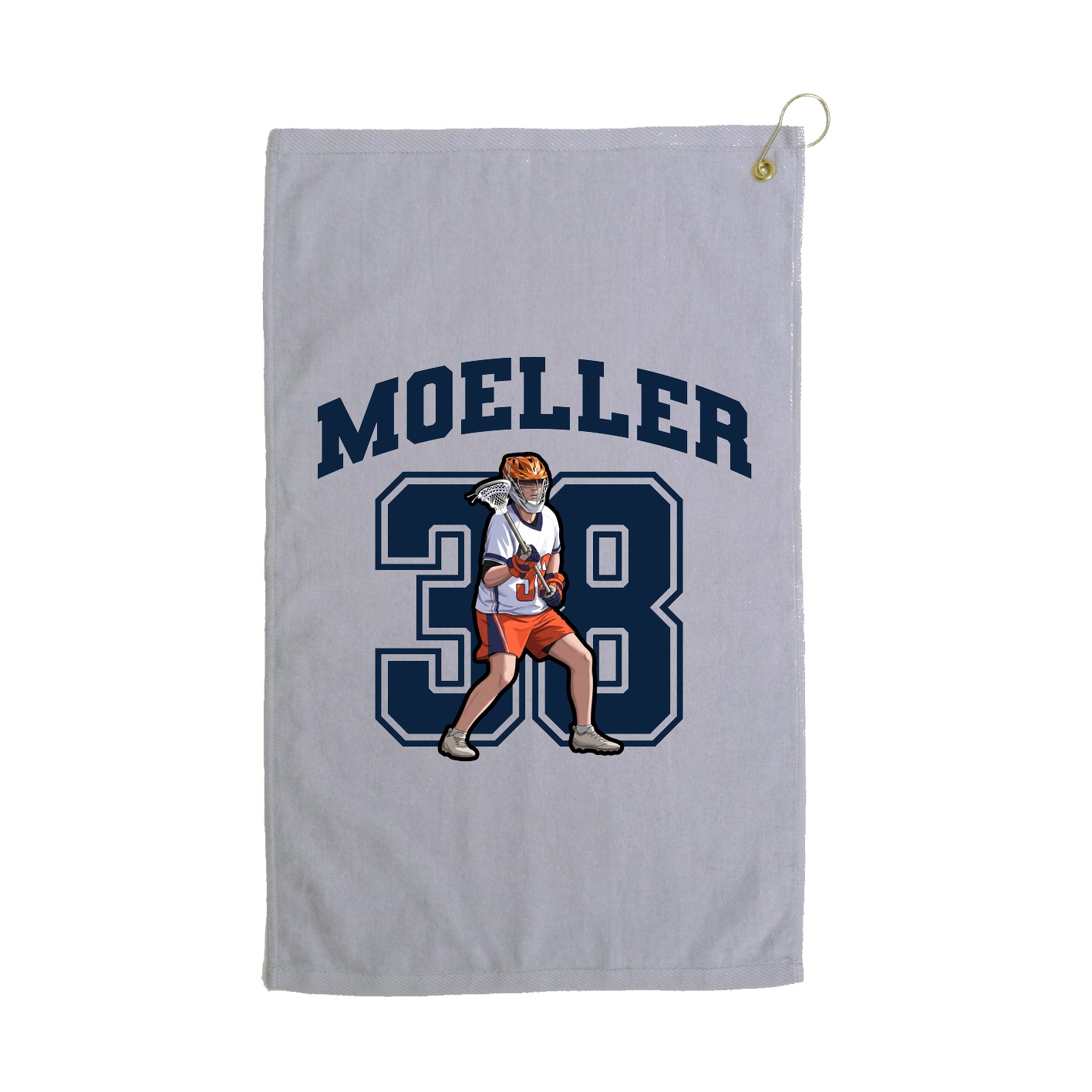 Golf Towel — Number in Grey