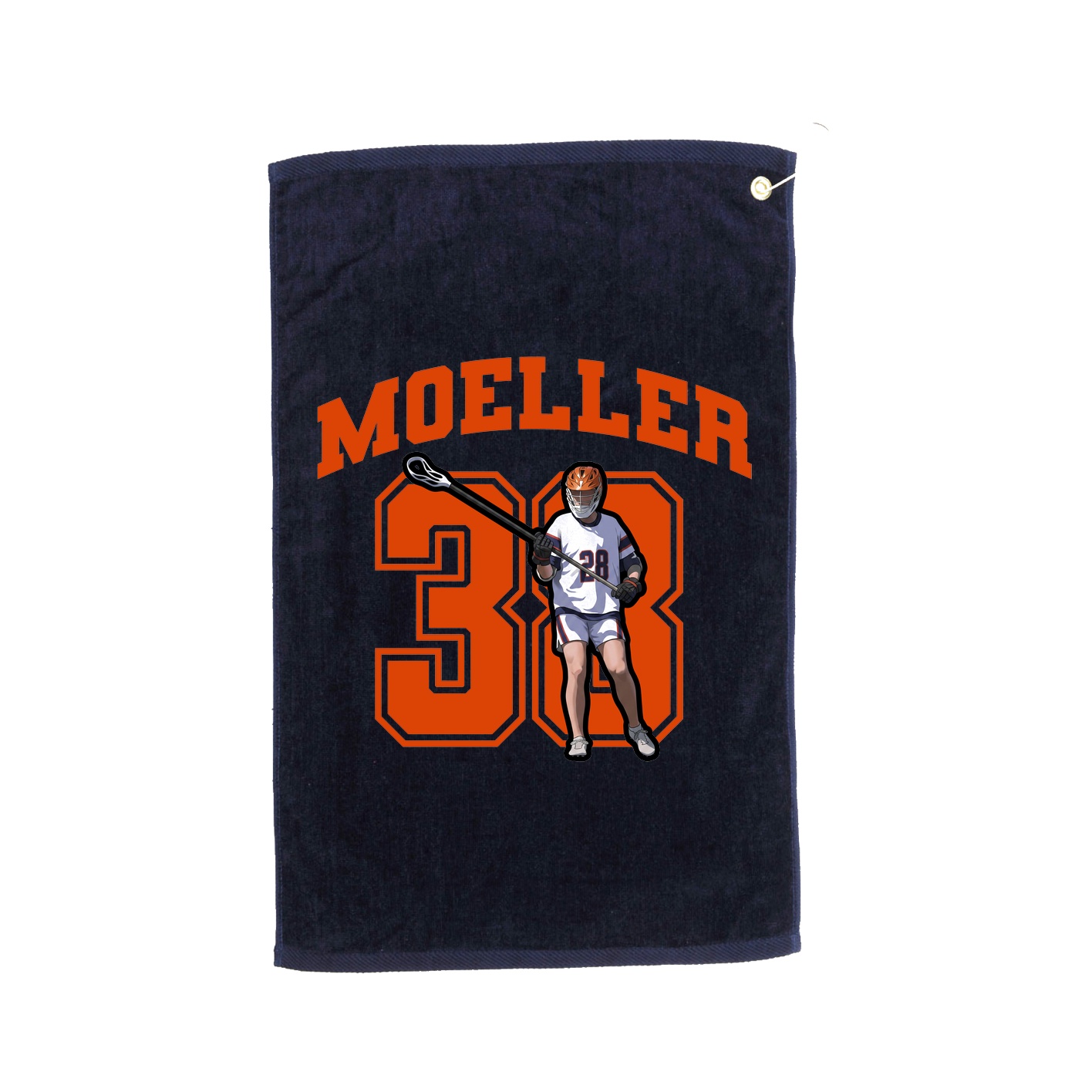Golf Towel — Number in Navy