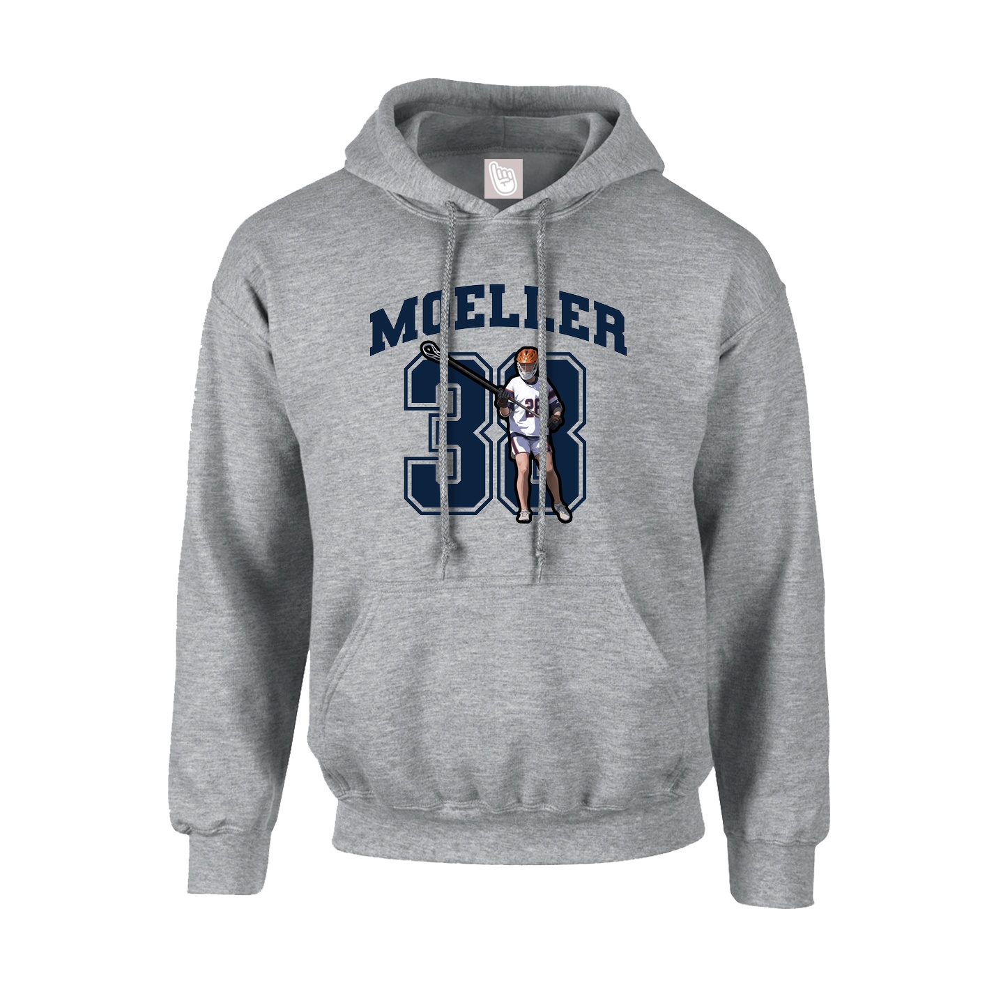Hoodie — Number in Grey
