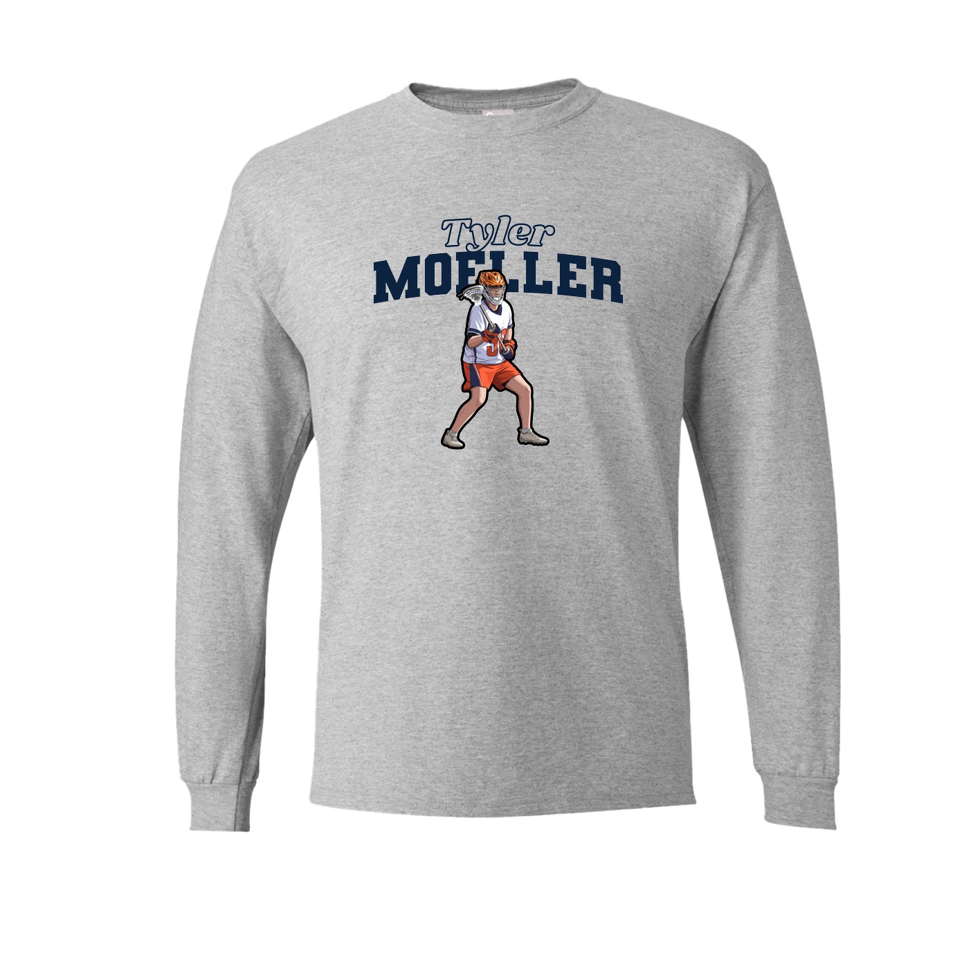Long Sleeve Tee — Name Arch in Grey