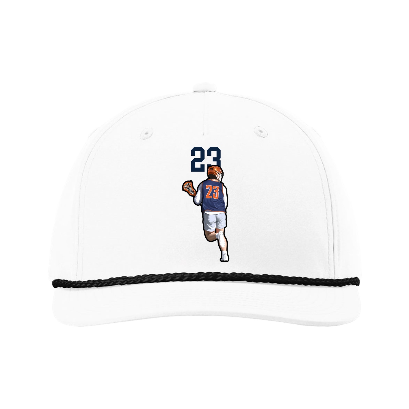 Five-Panel Classic Rope Cap — Number Top in White
