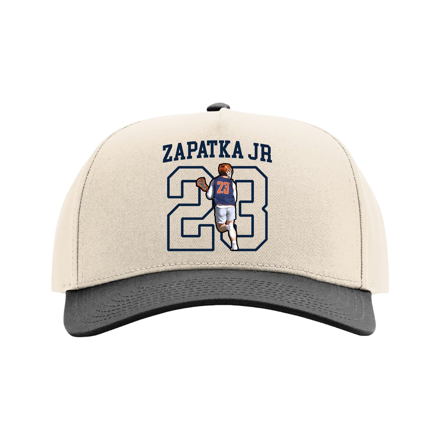 Full Fabric Five-Panel Champ Cap — Shirsey in Cream/Black