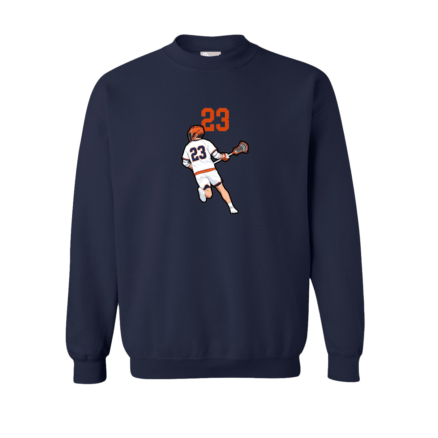 Fleece Crew — Number Top in Navy