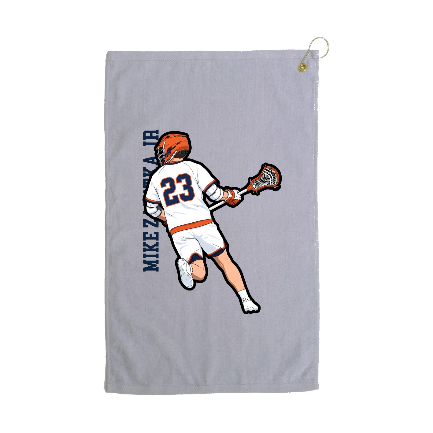 Golf Towel — Name Vertical in Grey