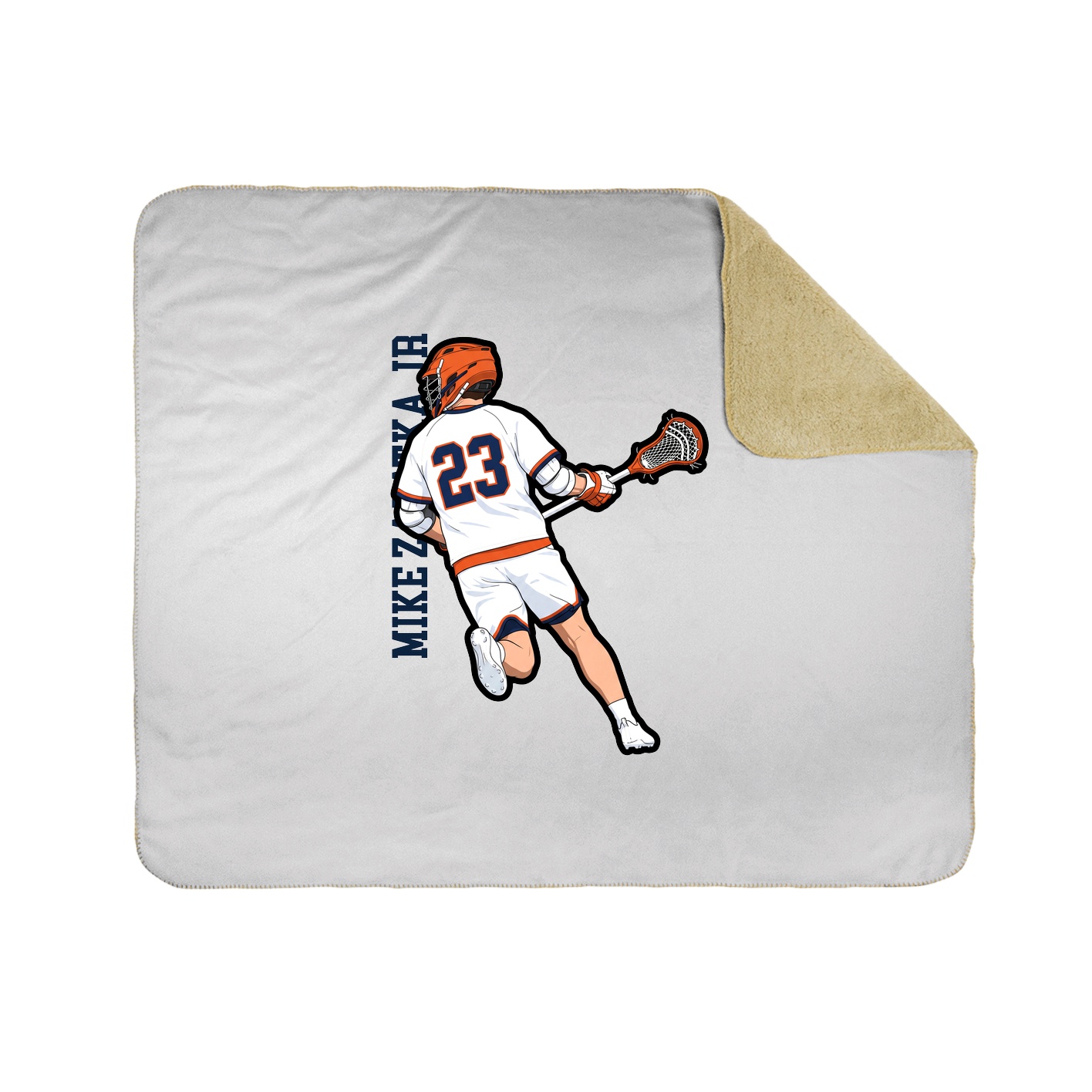 Throw Blanket — Name Vertical in White