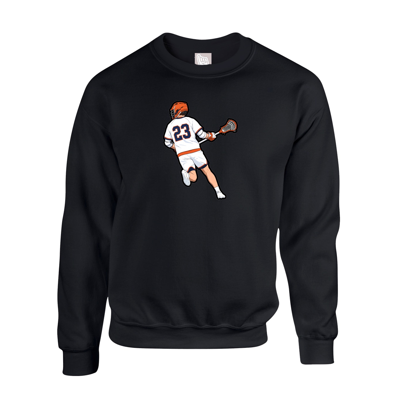 Fleece Crew — Name Vertical in Black