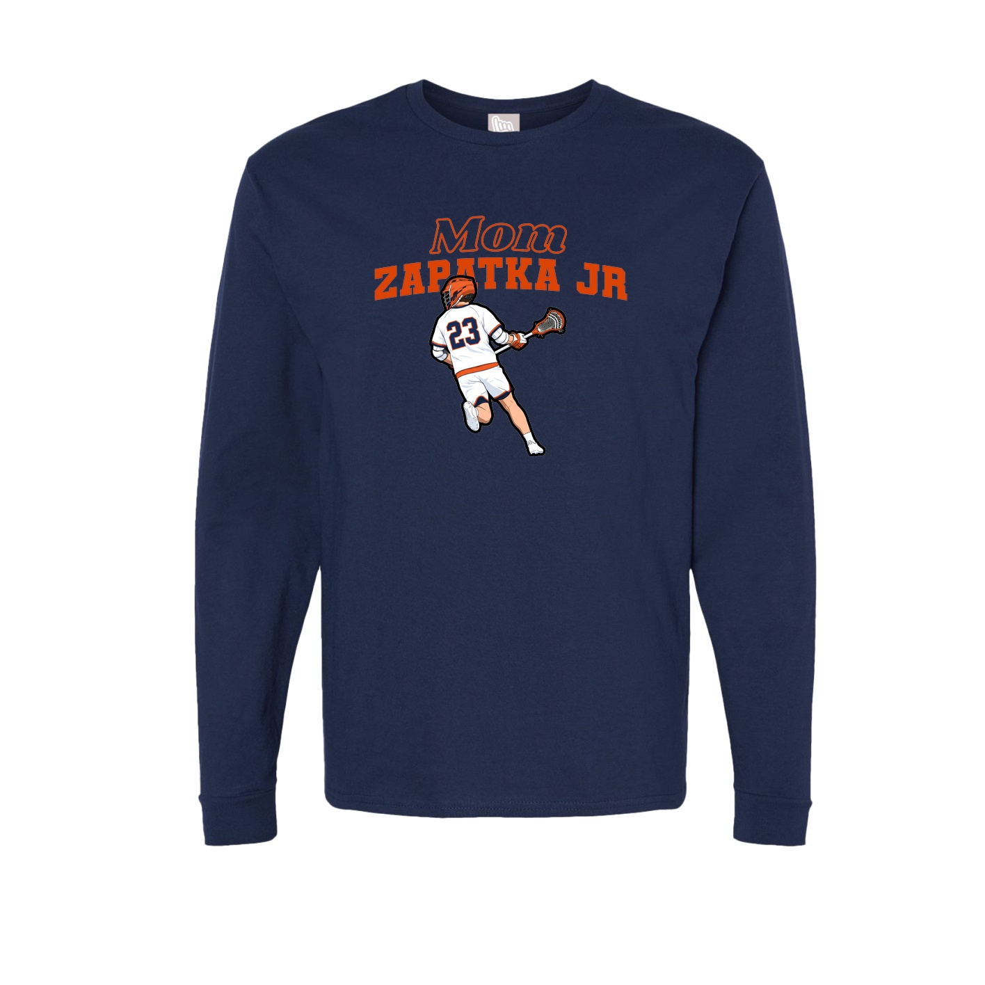 Long Sleeve Tee — Mothers Day Block in Navy