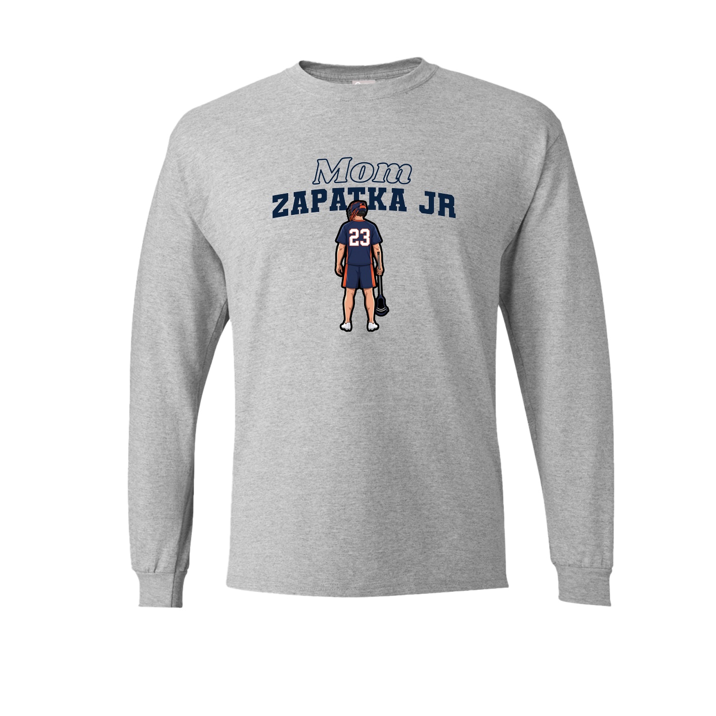 Long Sleeve Tee — Mothers Day Block in Grey