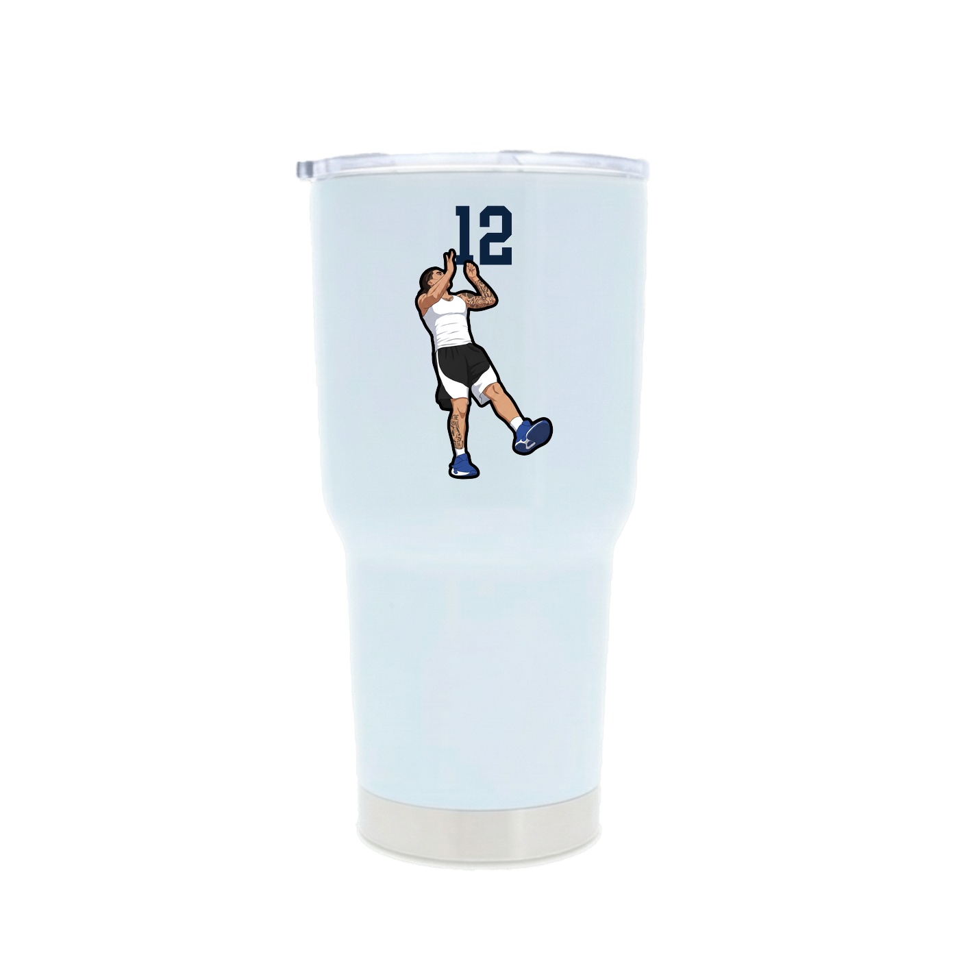 30oz Stainless Steel Tumbler — Number Top in White
