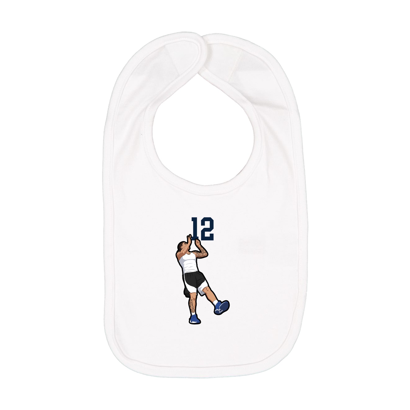 Infant Bib — Number Top in White