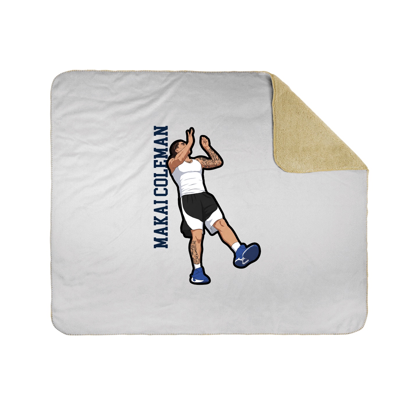 Throw Blanket — Name Vertical in White