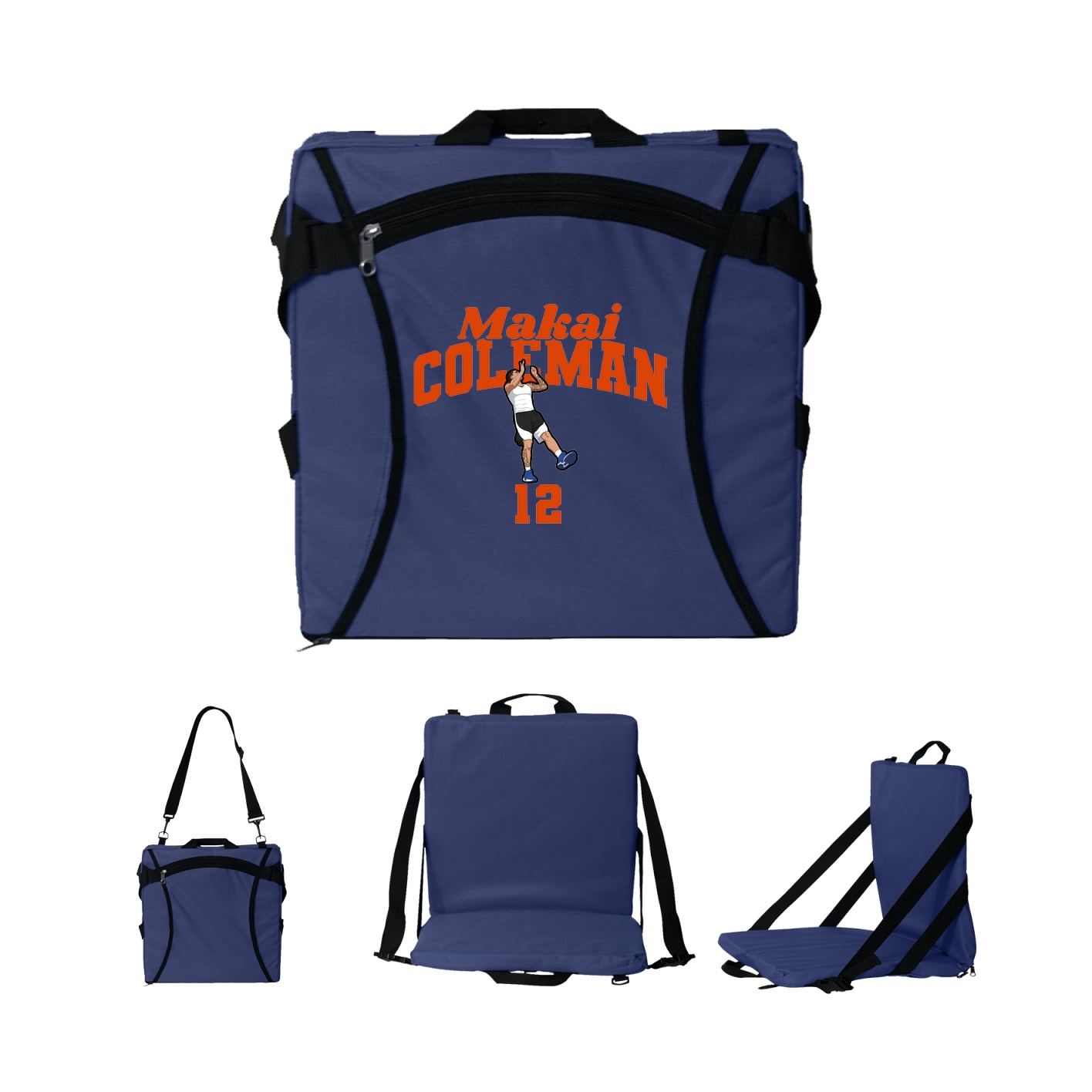 Folding Stadium Seat — Signature Arch in Navy