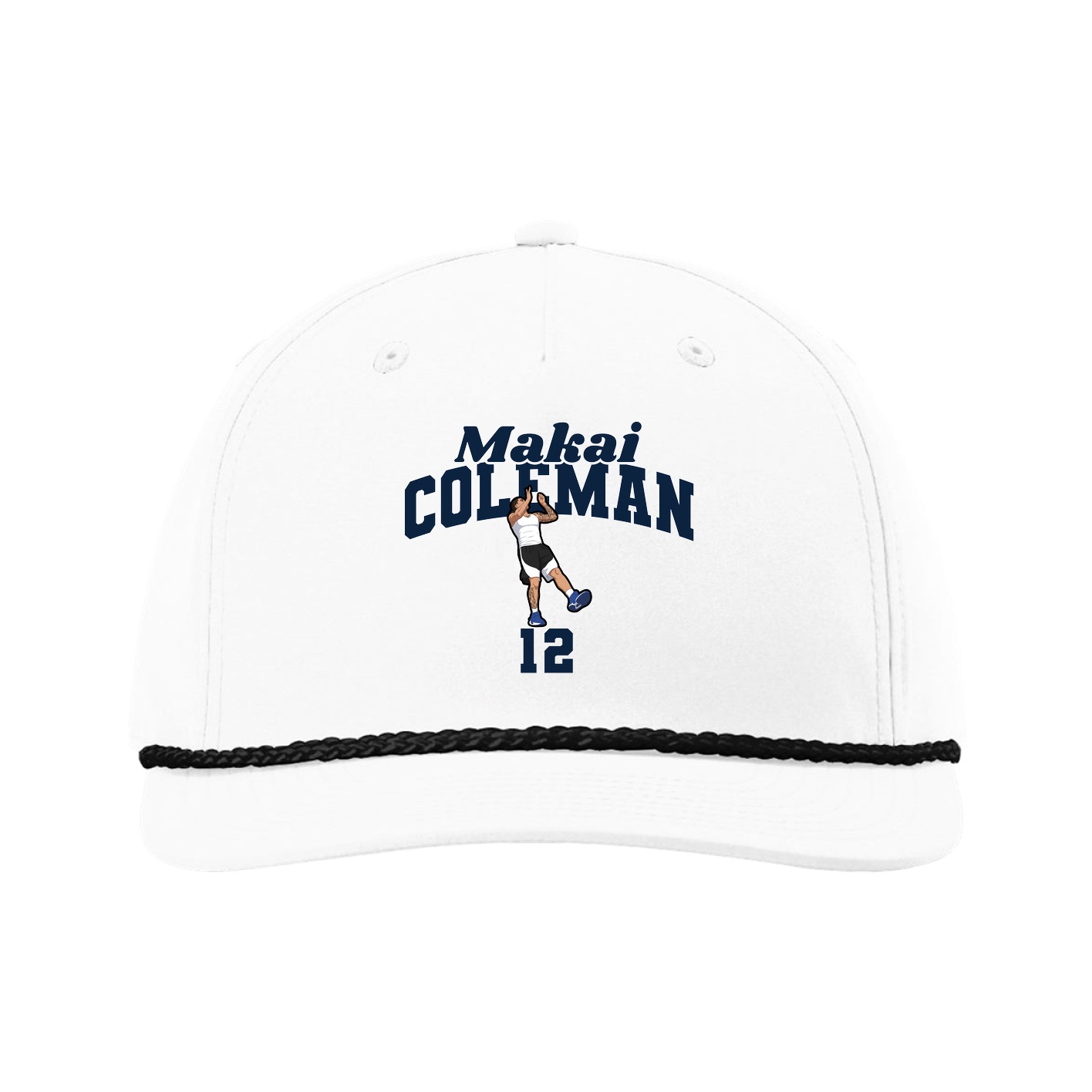 Five-Panel Classic Rope Cap — Signature Arch in White