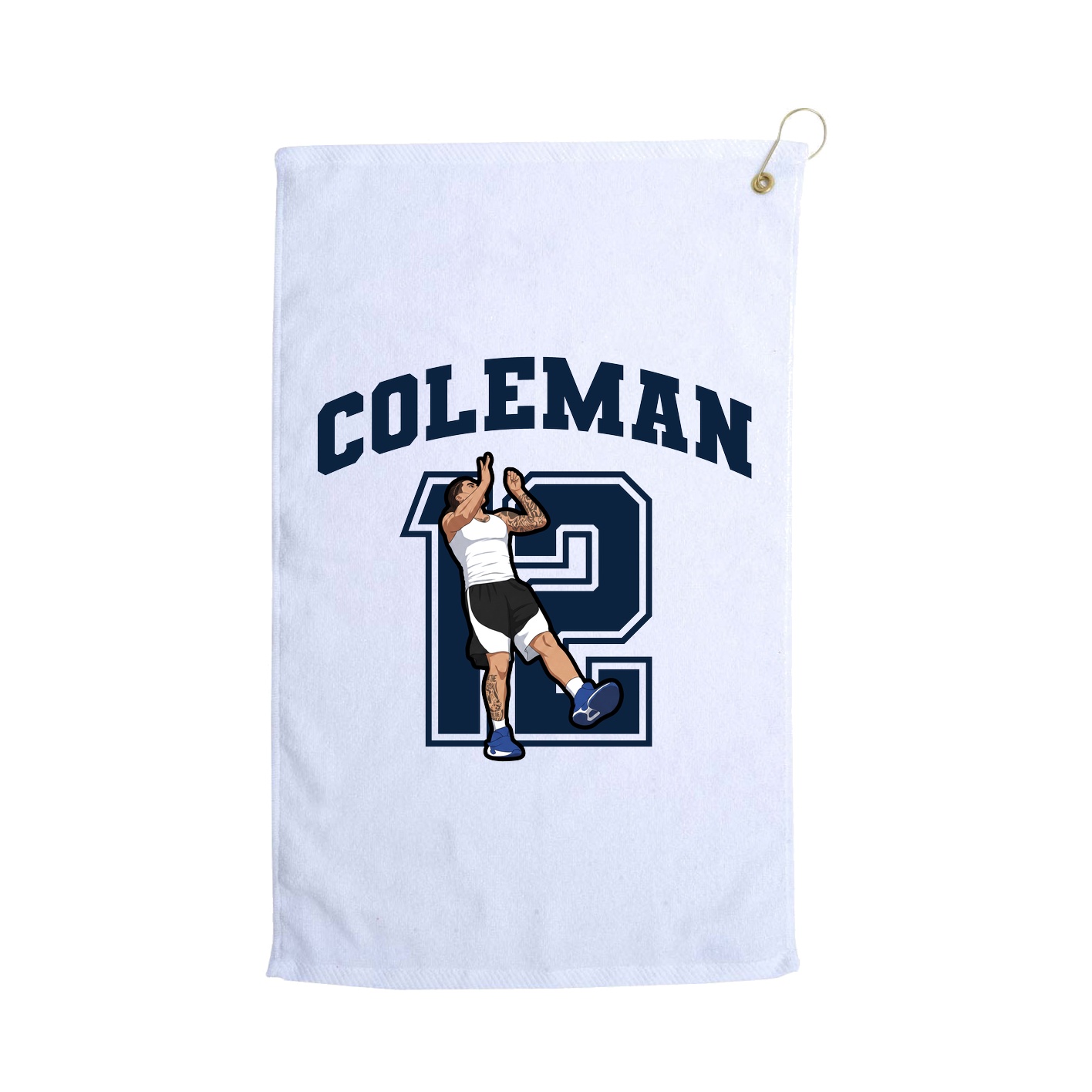 Golf Towel — Number in White