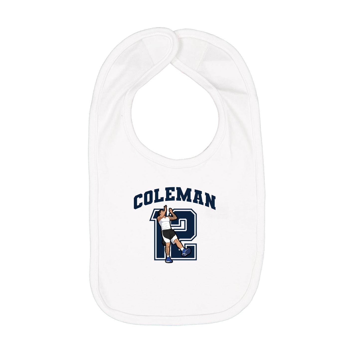 Infant Bib — Number in White
