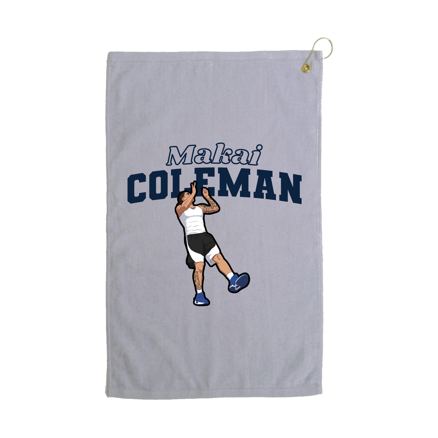 Golf Towel — Name Arch in Grey