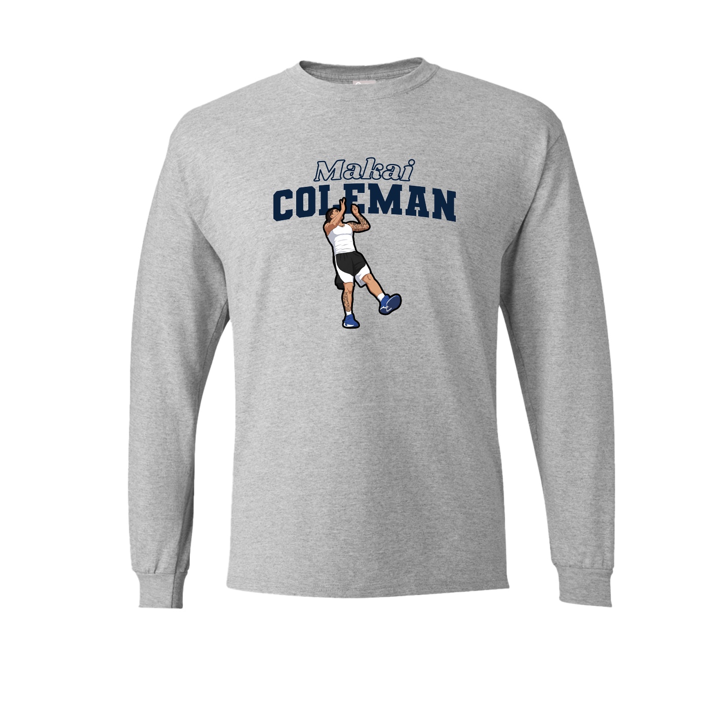 Long Sleeve Tee — Name Arch in Grey