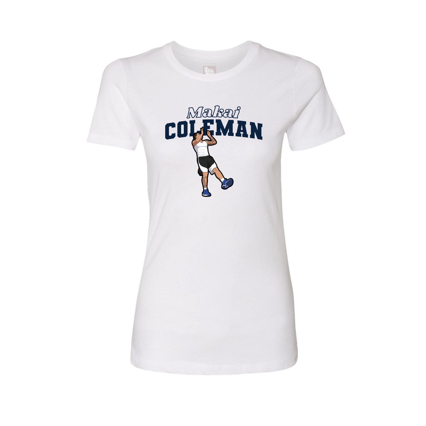 Womens Tee — Name Arch in White