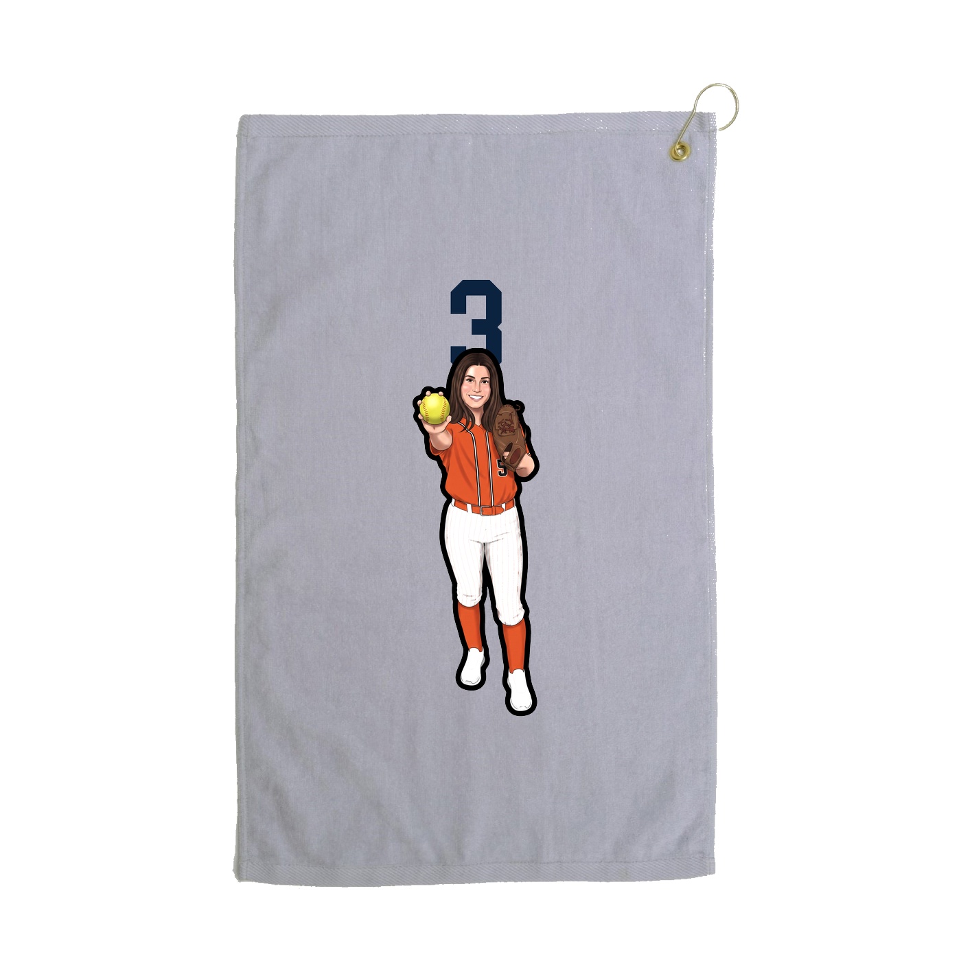 Golf Towel — Number Top in Grey