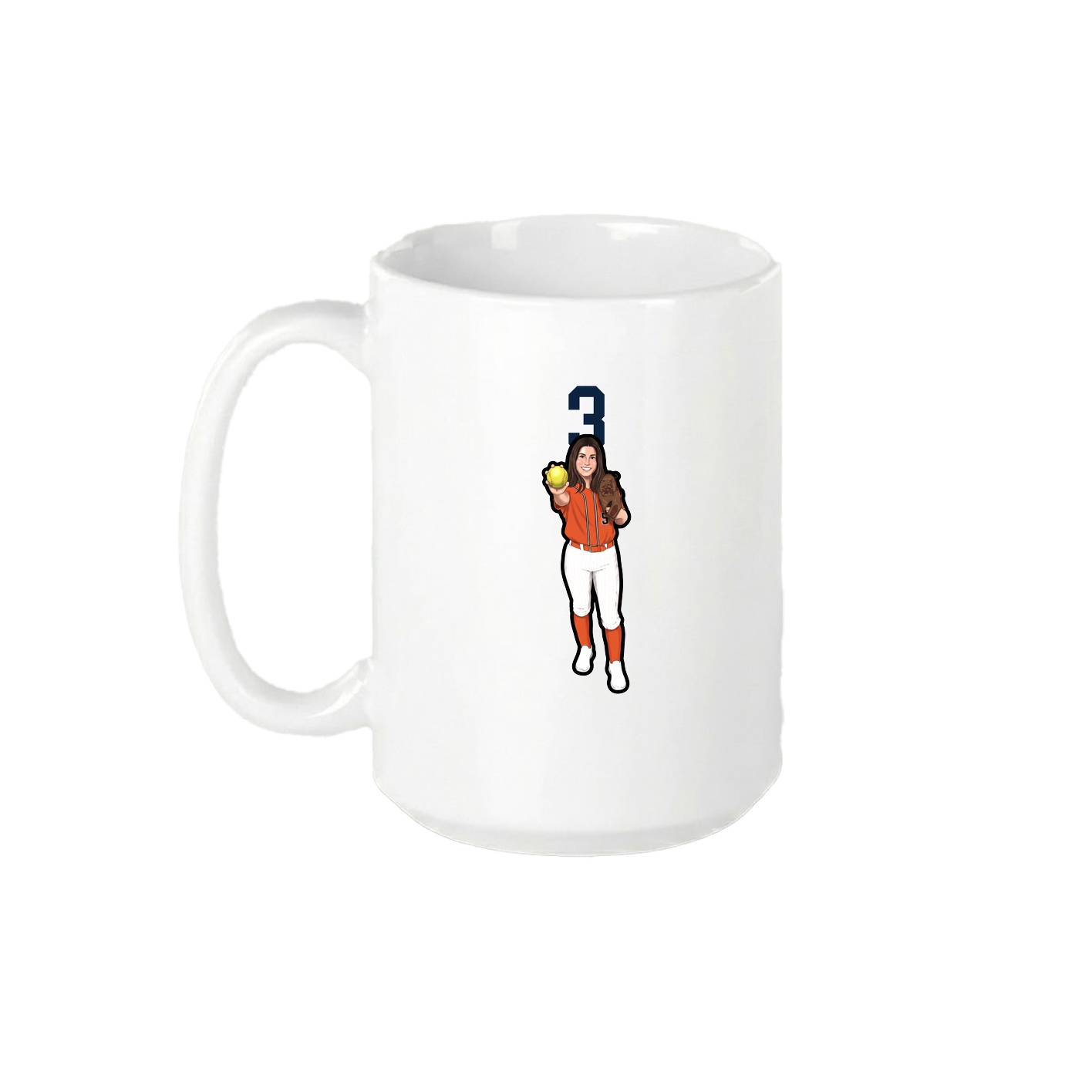 15oz Coffee Mug — Number Top in White