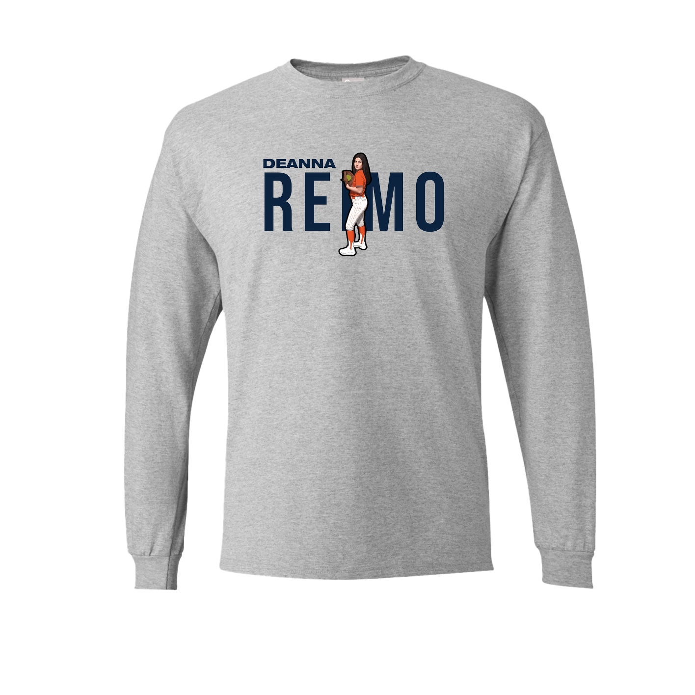 Long Sleeve Tee — Player Name in Grey