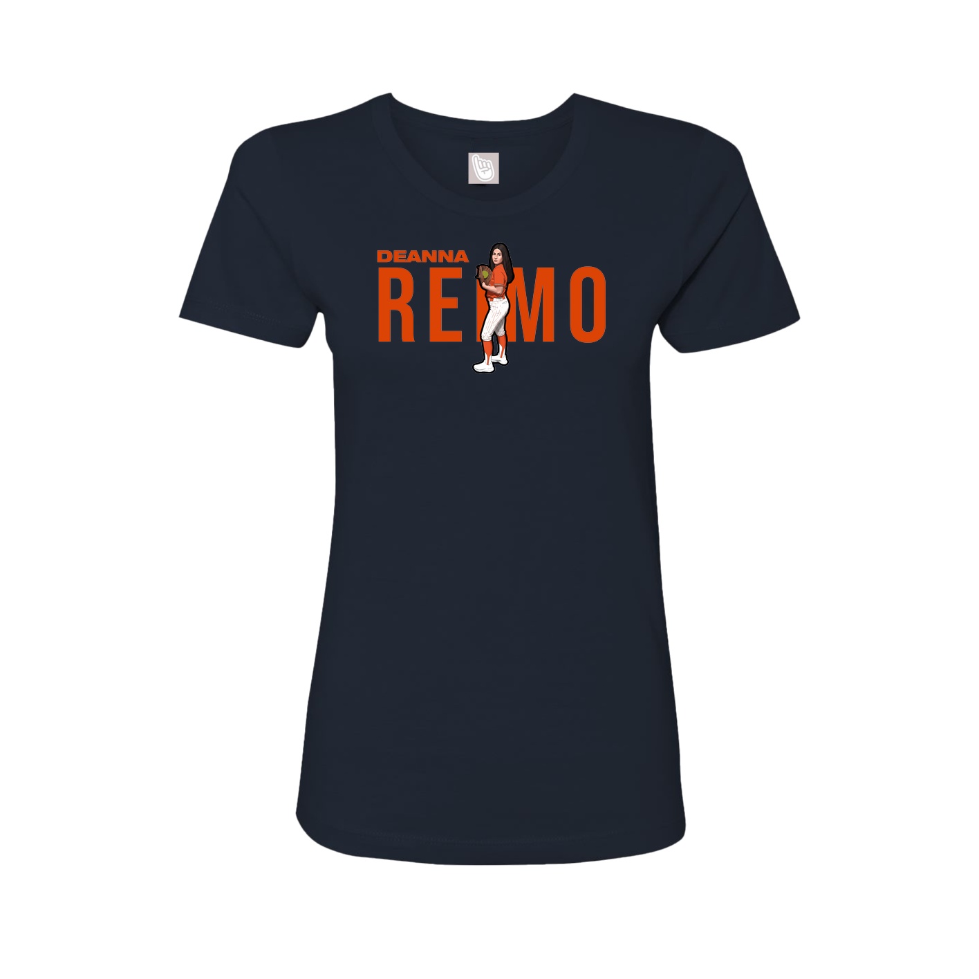 Fitted Women's Tee — Player Name in Navy