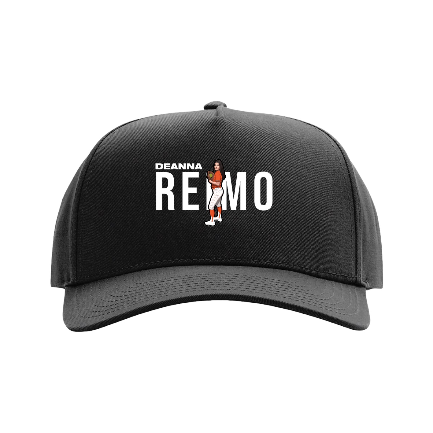 Full Fabric Five-Panel Champ Cap — Player Name in Black
