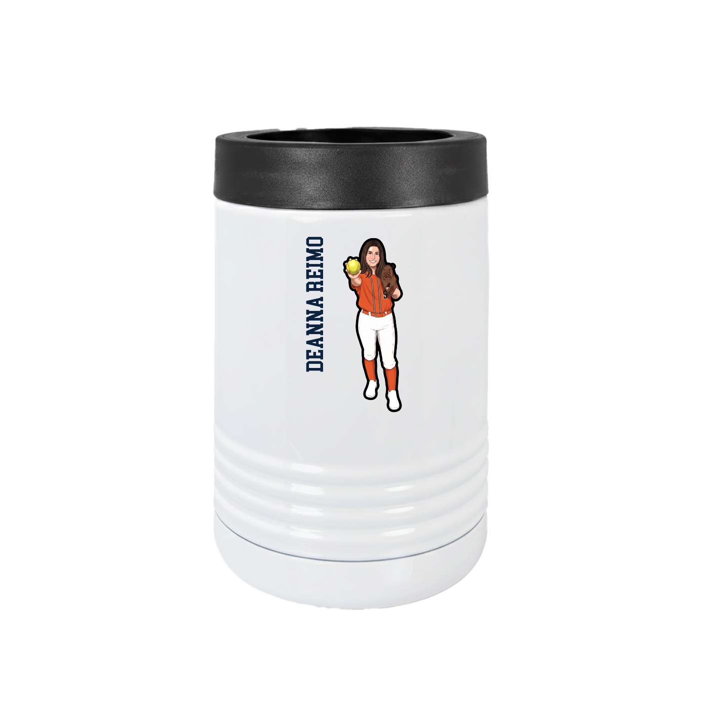Beverage Holder — Name Vertical in White