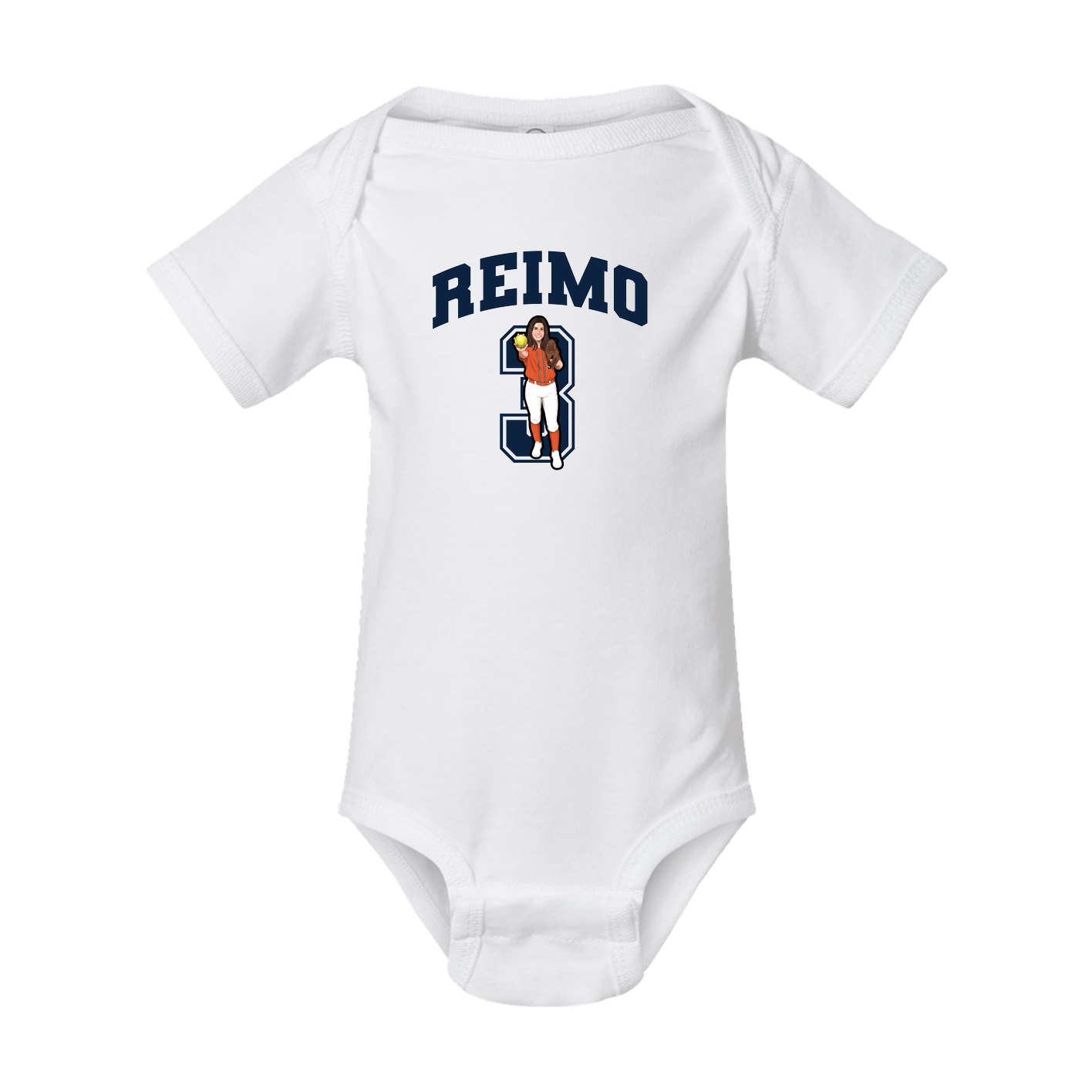 Baby Onesie — Number in White