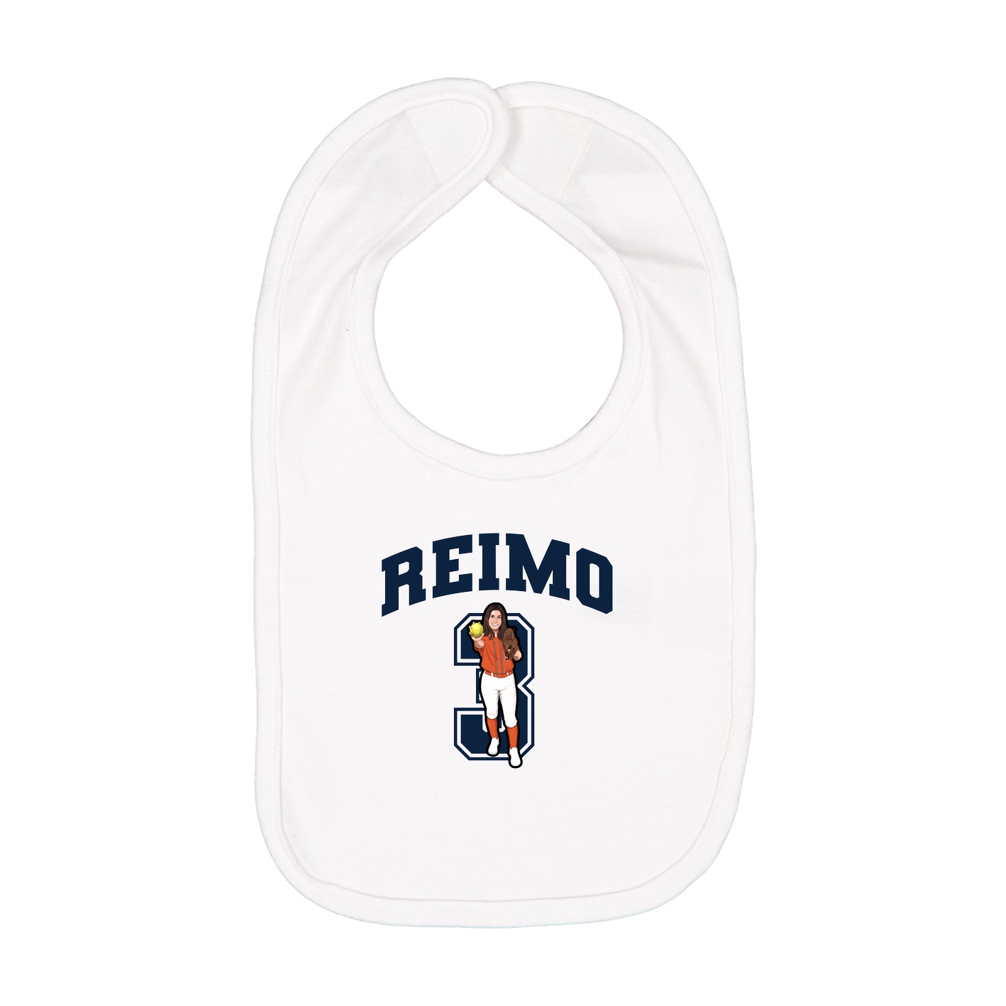 Infant Bib — Number in White
