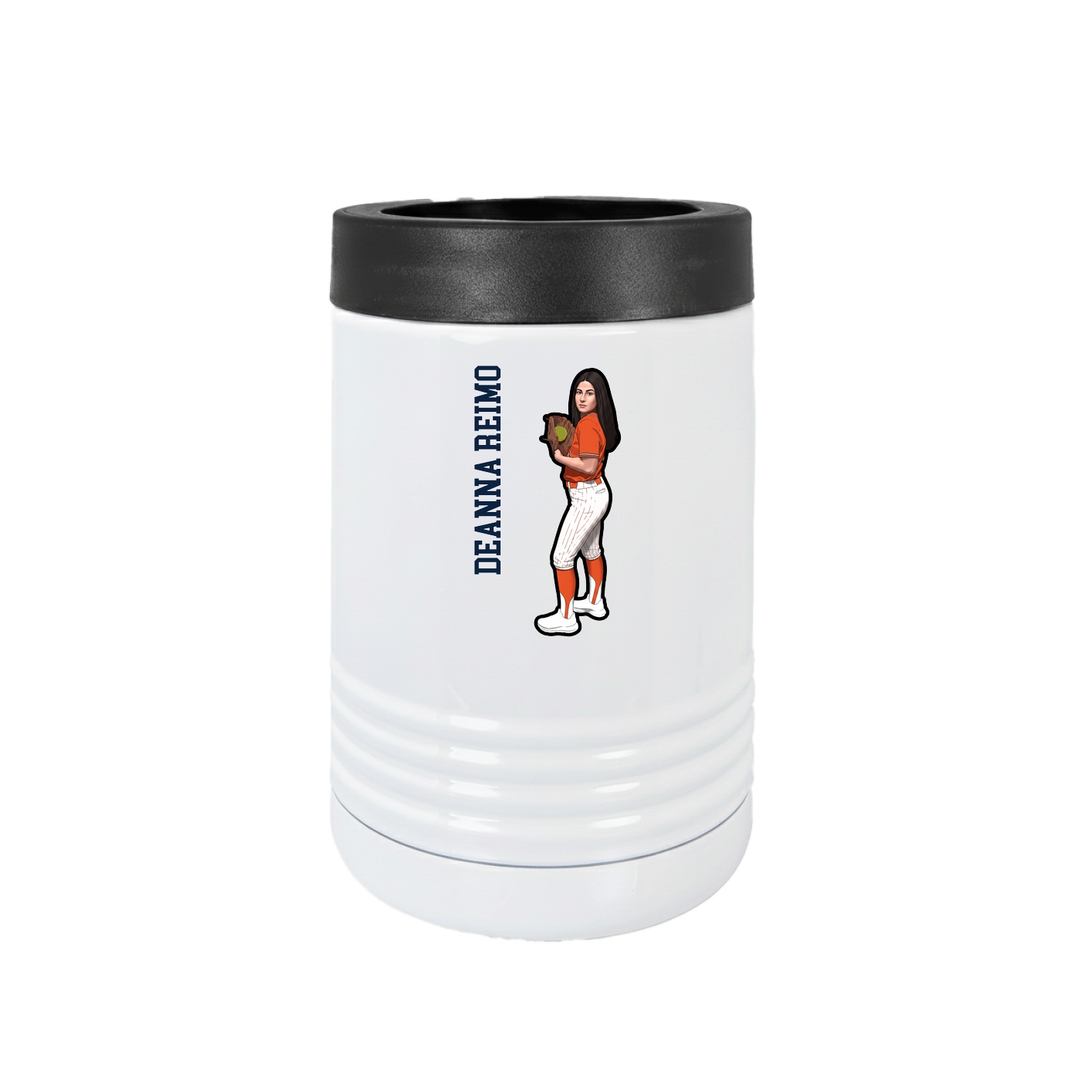 Beverage Holder — Name Vertical in White