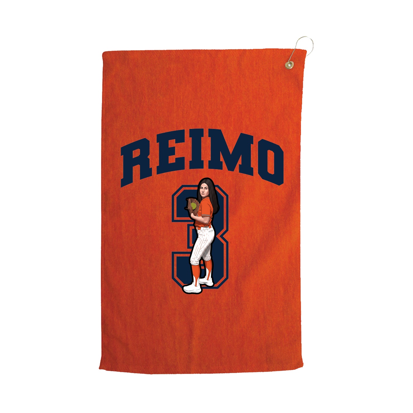 Golf Towel — Number in Orange