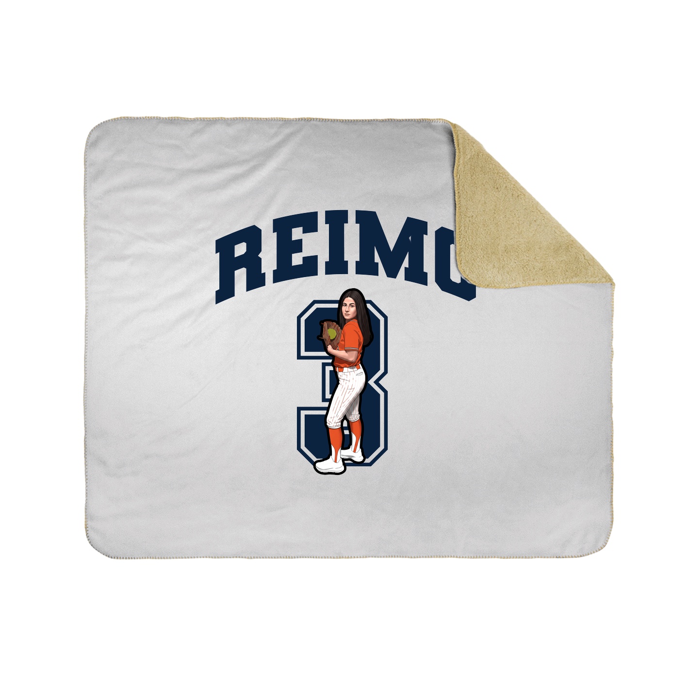 Throw Blanket — Number in White