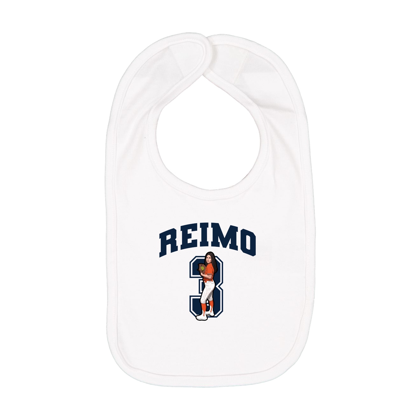 Infant Bib — Number in White