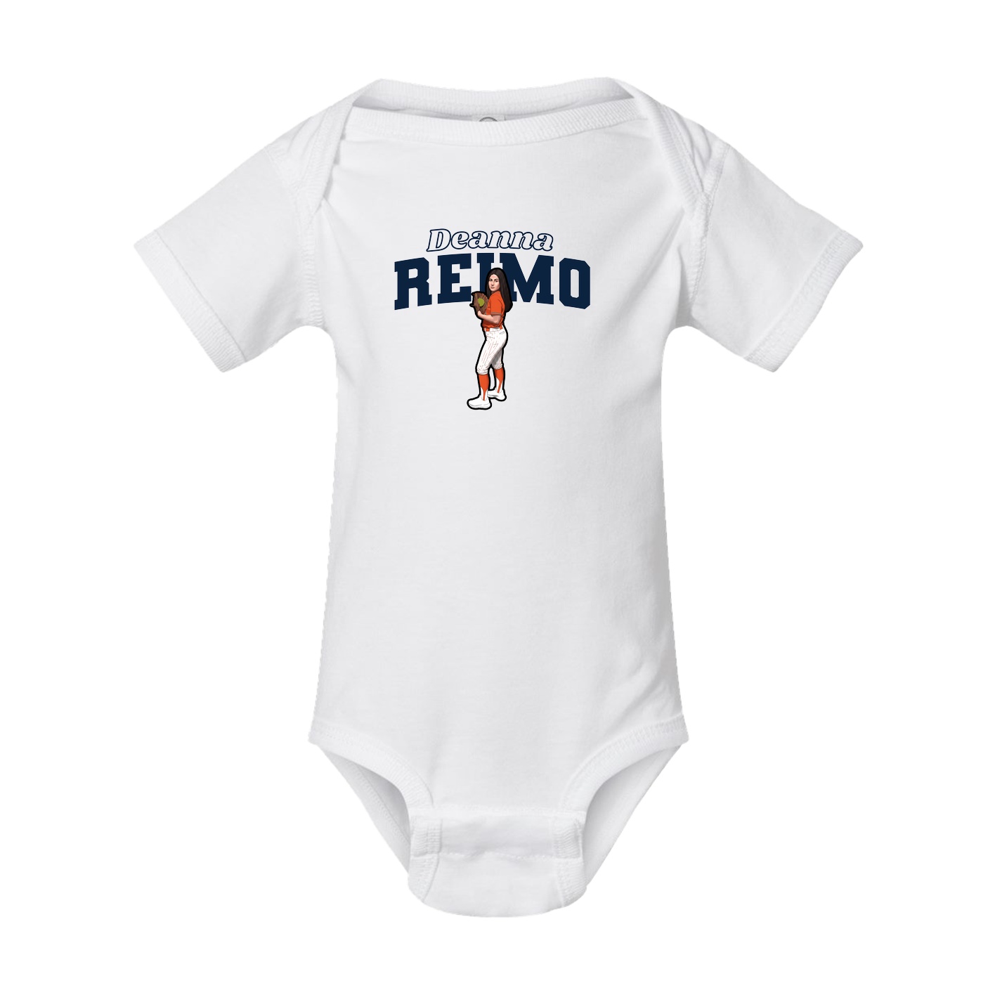 Baby Onesie — Name Arch in White