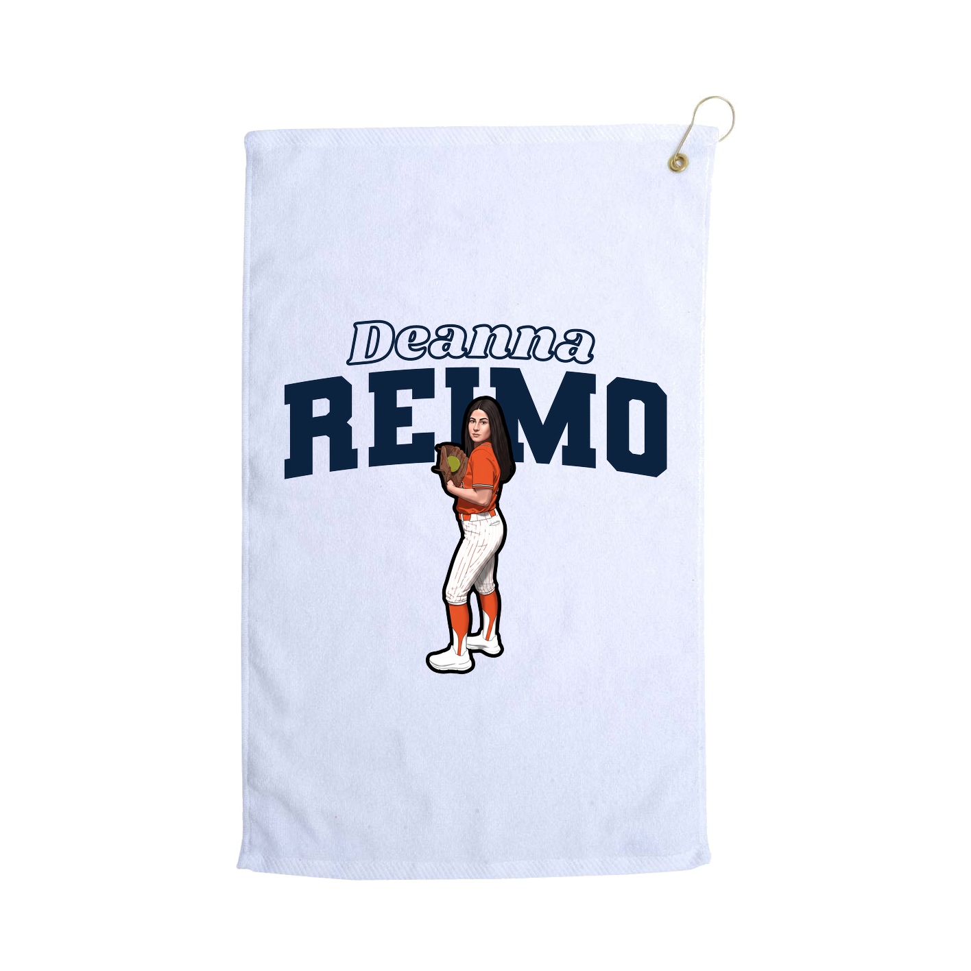 Golf Towel — Name Arch in White