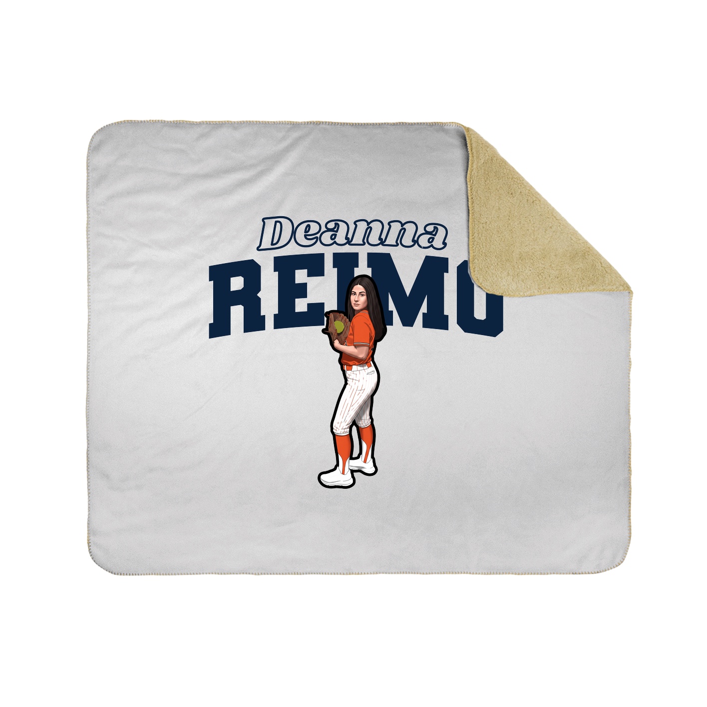 Throw Blanket — Name Arch in White