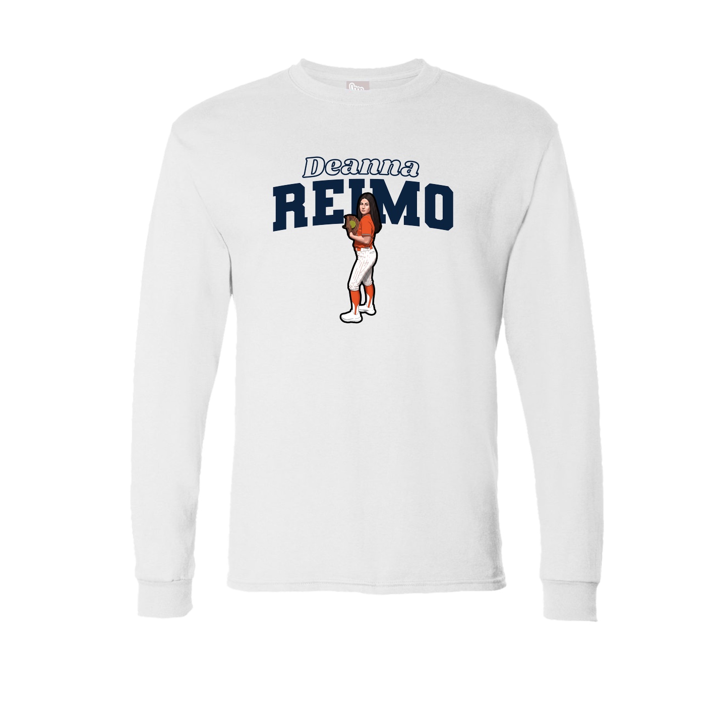 Long Sleeve Tee — Name Arch in White